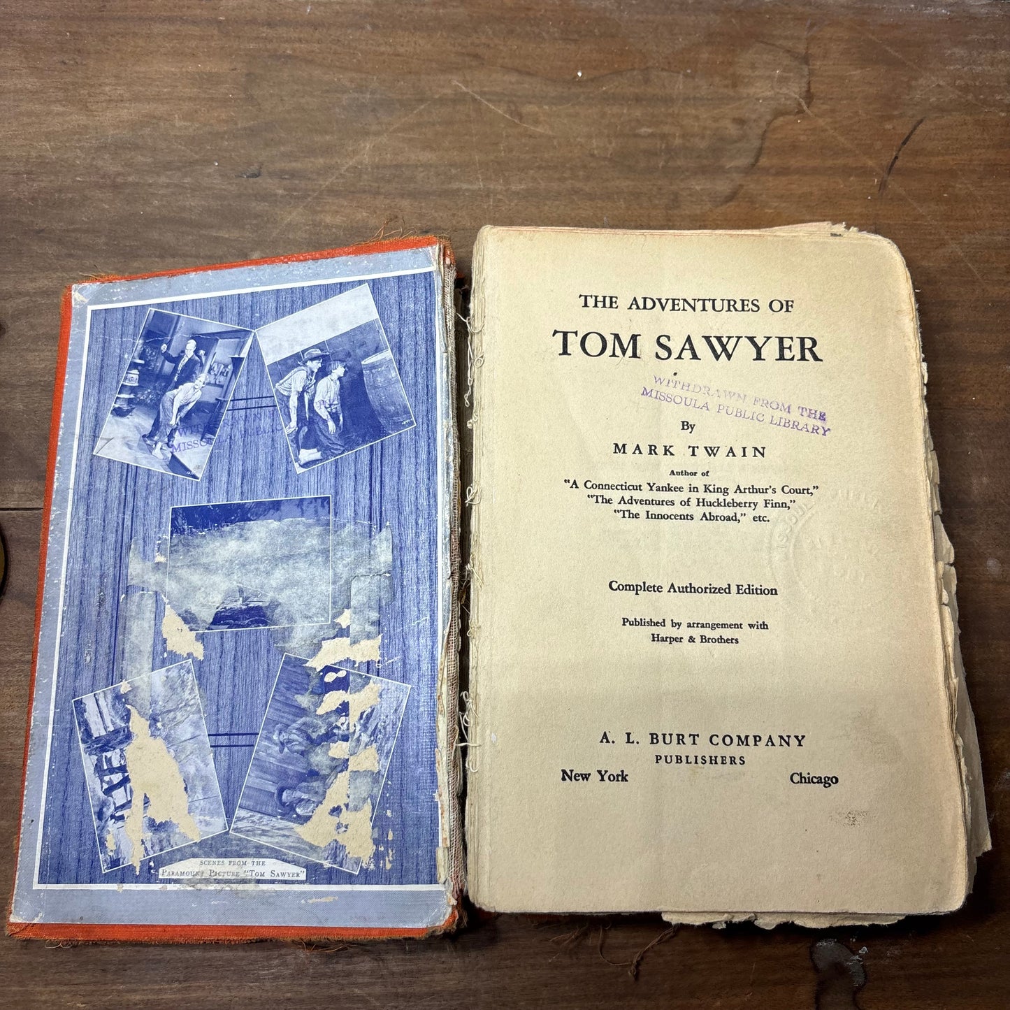 Antique 1920 Hardcover Edition Of The Adventures of Tom Sawyer by Mark Twain