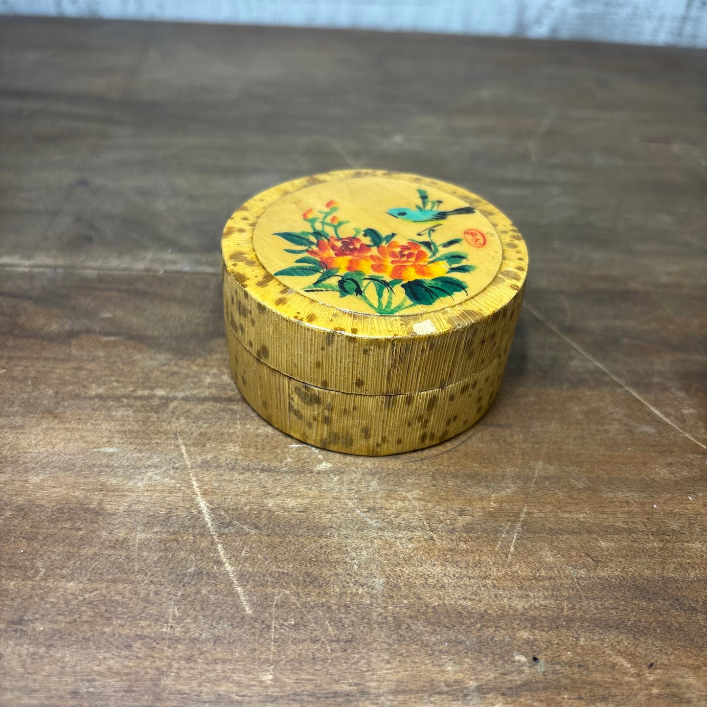 Vintage Bamboo Trinket Box