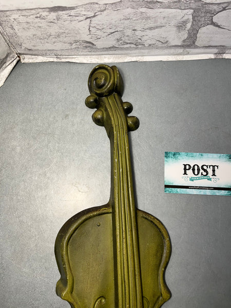 Vintage Mid Century ROYAL Cast Aluminum Green Violin