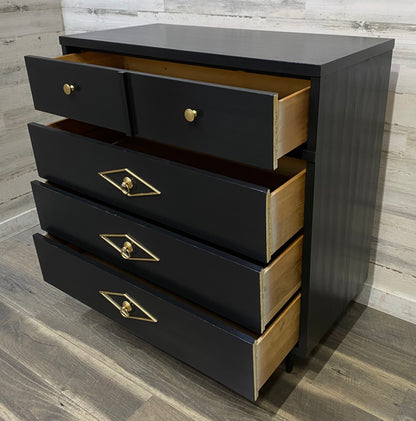 Mid Century Black & Gold Dresser