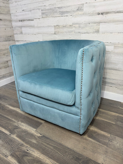 Blue Accent Barrel Chair