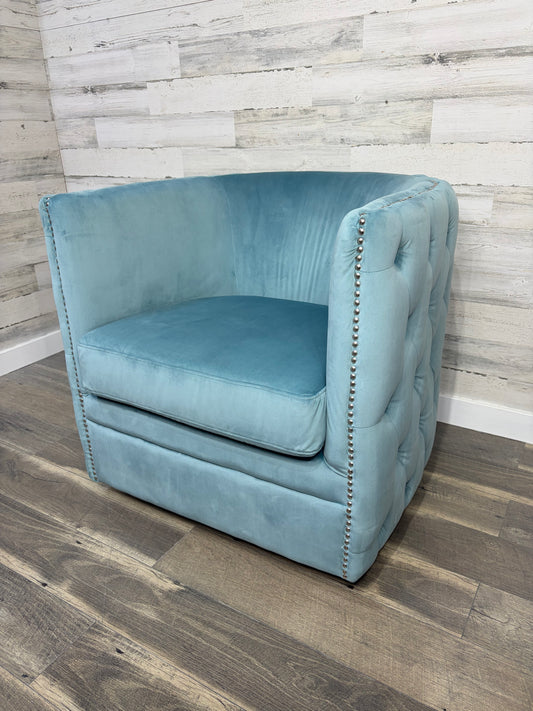Blue Accent Barrel Chair