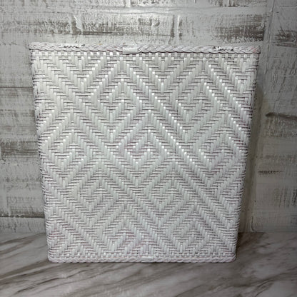 White And Pink Ombre Mid Century Wicker Shelf