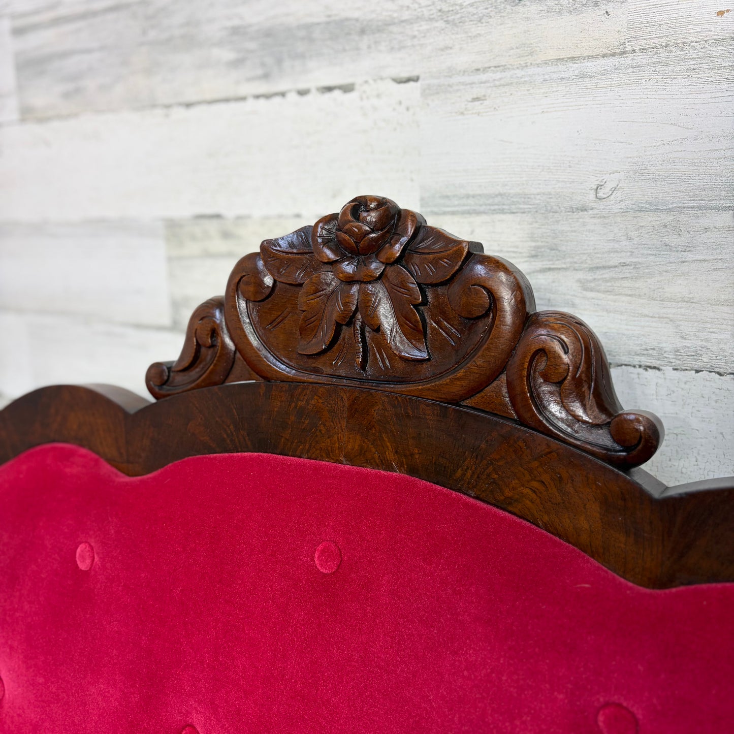 Antique Red Victorian Sofa Couch