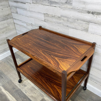 Mid Century Modern Rosewood Bar Cart