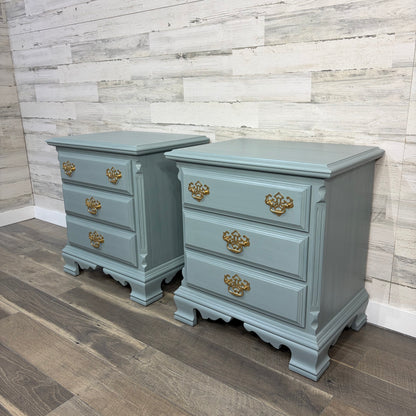Set Of 2 Blue Gray Nightstands