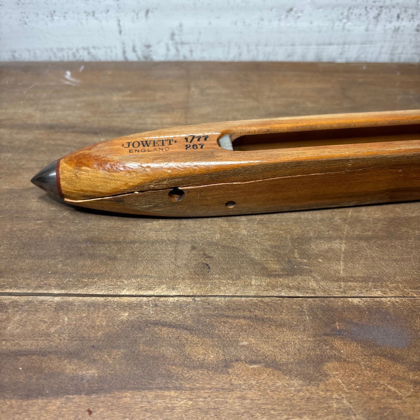 Vintage Wooden Flying Shuttle Weaving Loom Bobbin Holder