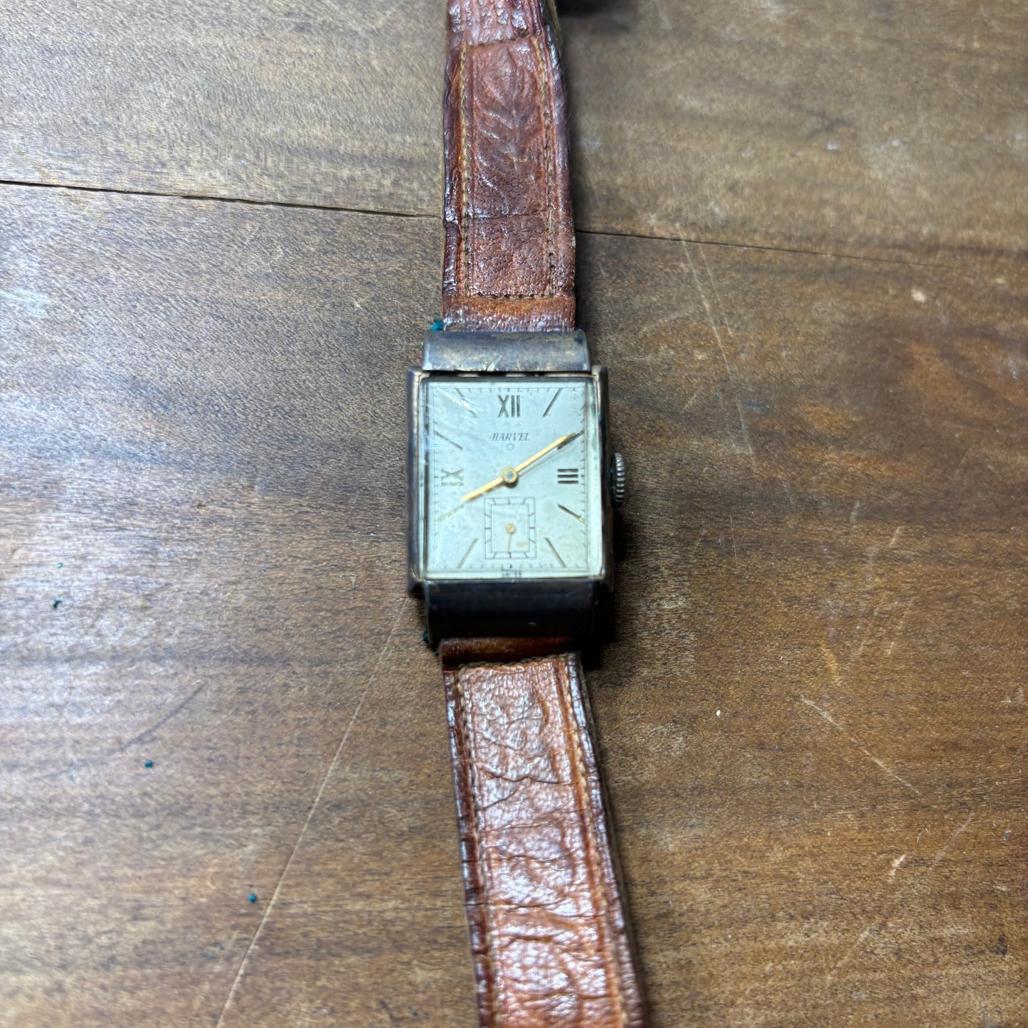 Vintage Harvel “Tank” Watch W/ Croton Red Case