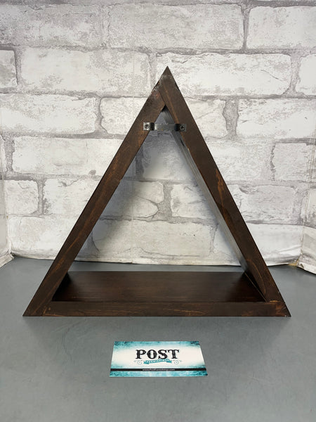 Wood Triangle Wall Shelf w/ Rose Gold Trim