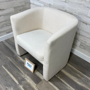 White Barrel Accent Chair