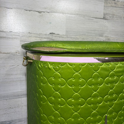 Vintage Green Vinyl Quilted Hamper