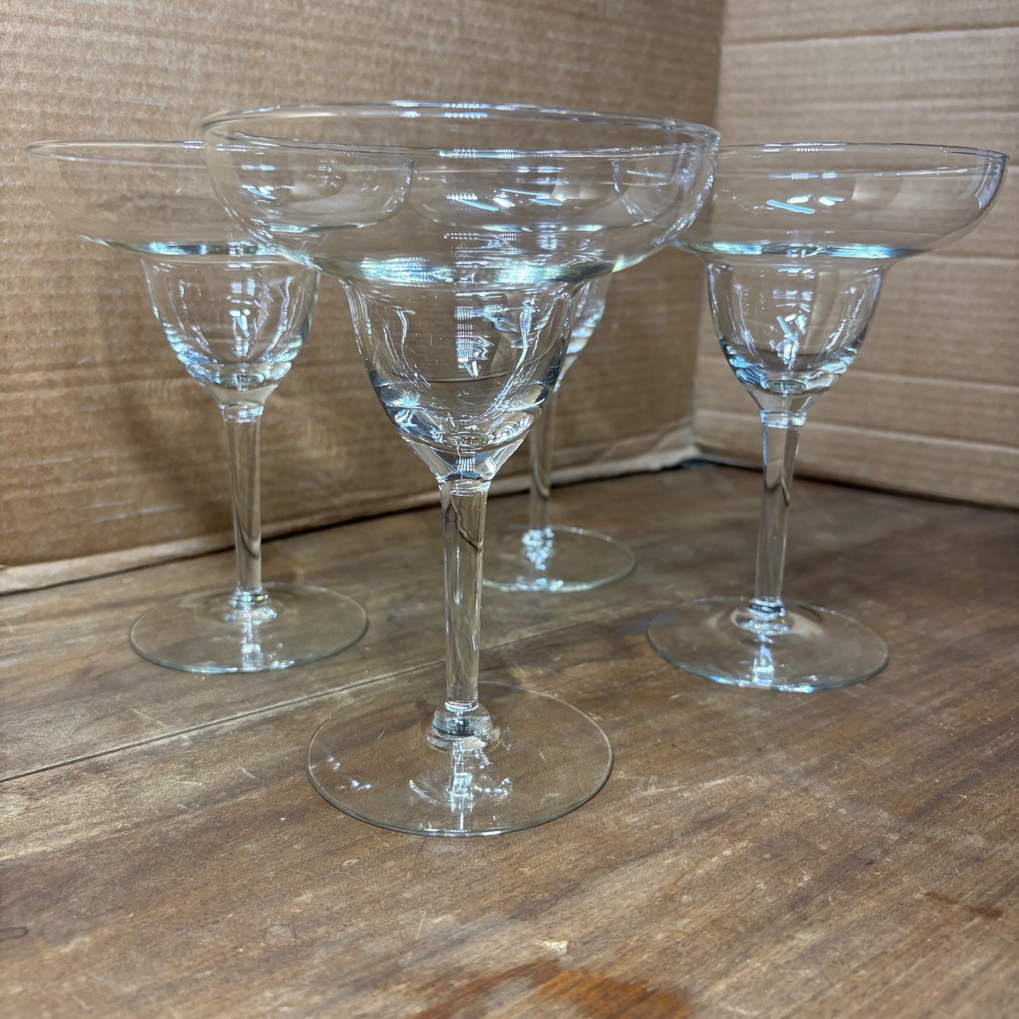 Vintage Handblown Margarita Glasses Set Of 4