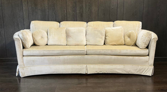 Vintage Mid Century Long Yellow Sofa Couch