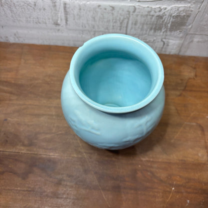 Vintage Baby Blue Poppy Trail Vase
