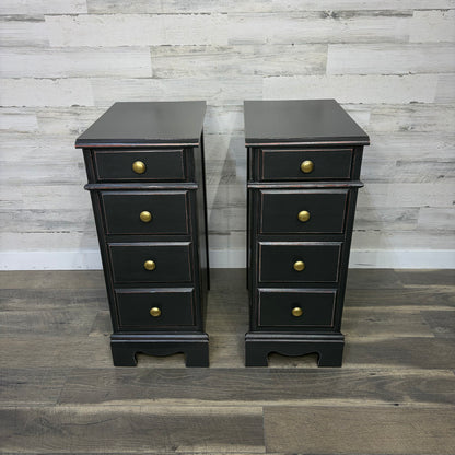 Matching Set Of 2 Black Nightstands