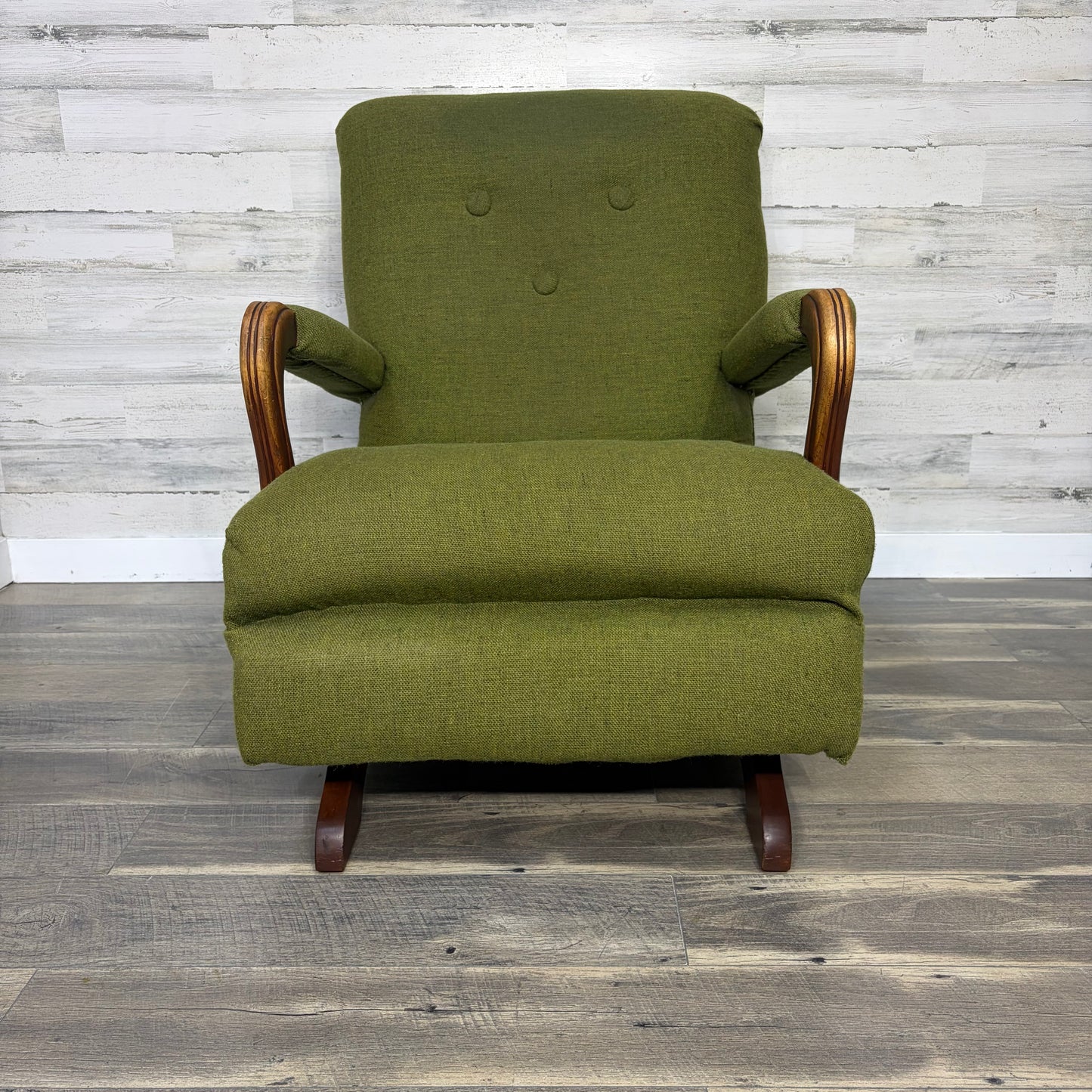 Retro Green Platform Rocking Chair