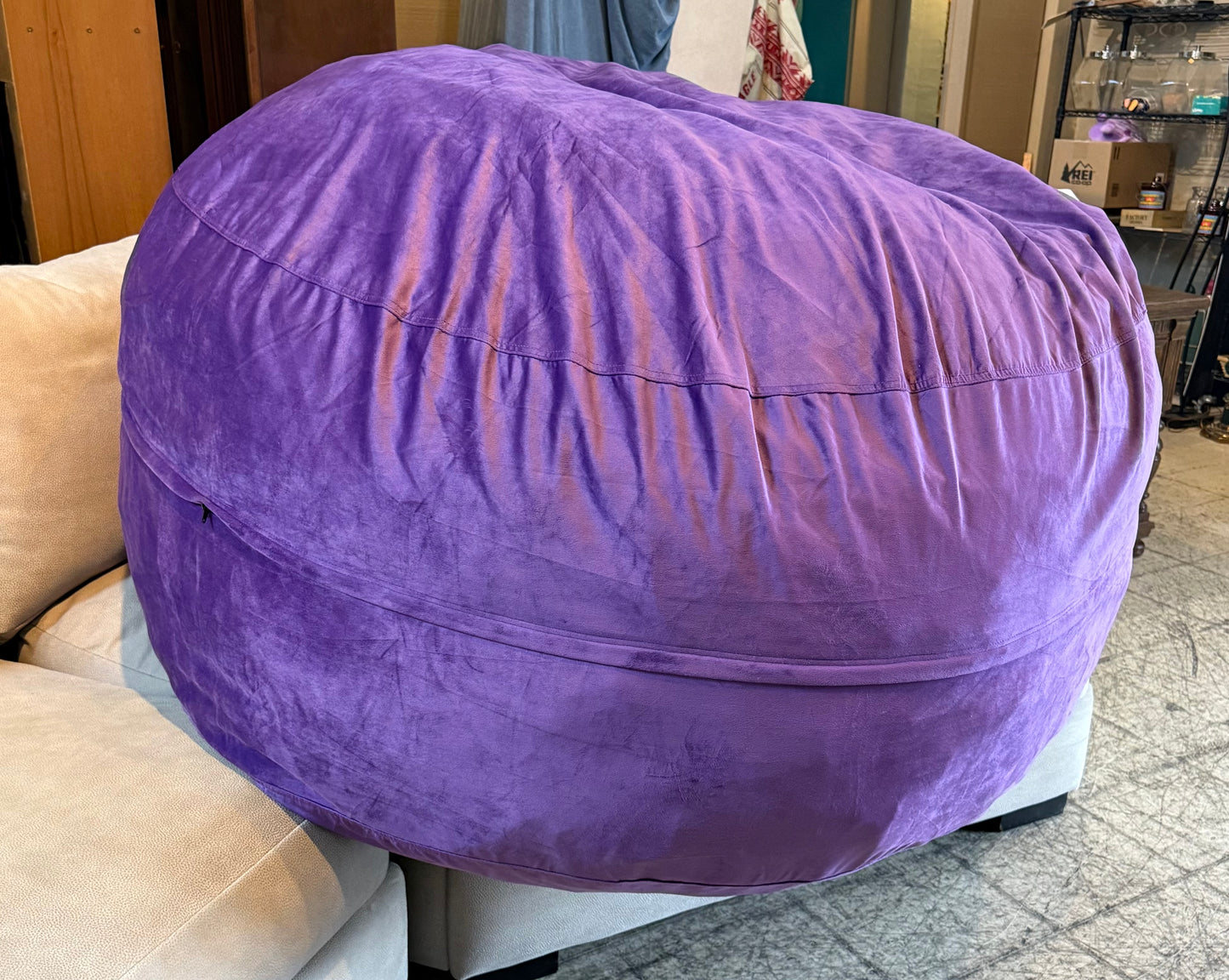 Huge Memory Foam Beanbag Chair Purple