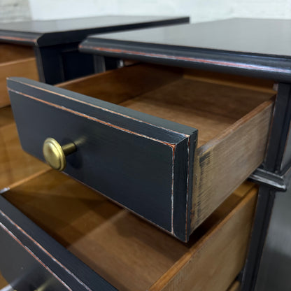 Matching Set Of 2 Black Nightstands