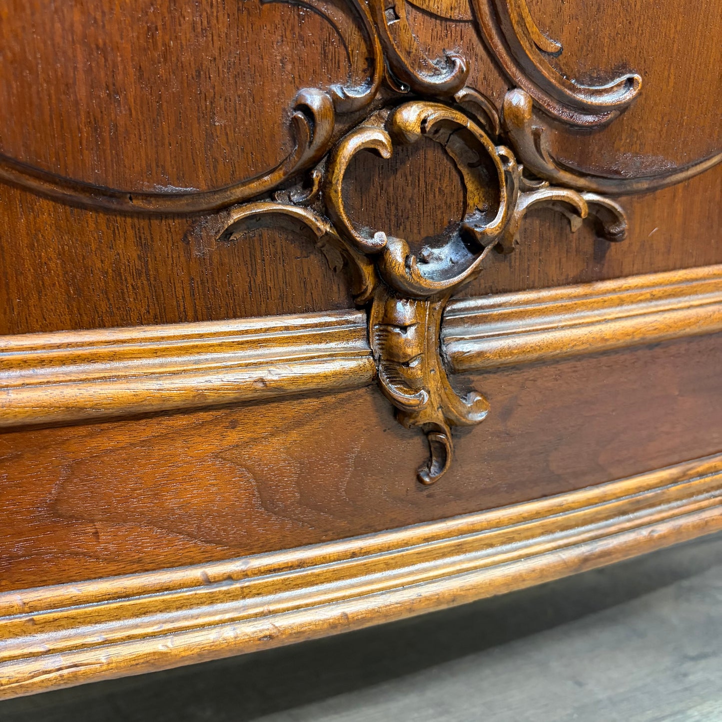 Antique French Carved Twin Bed Frame