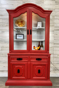 Farmhouse Red China Hutch