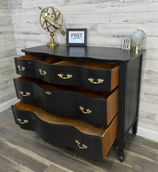 Black French Provincial Dresser