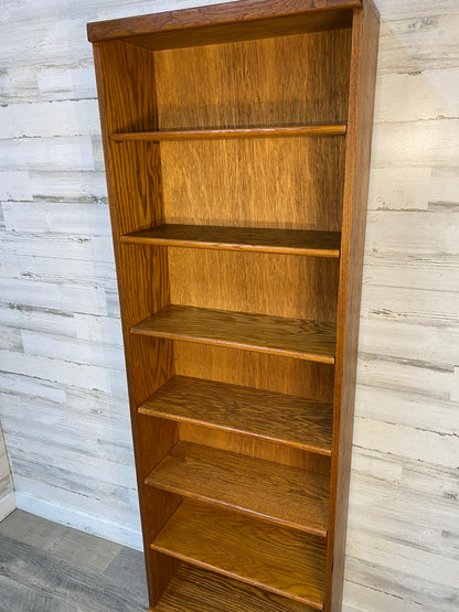 Tall Skinny Oak Bookshelf