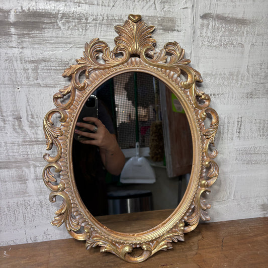 Ornate White Gold Mirror