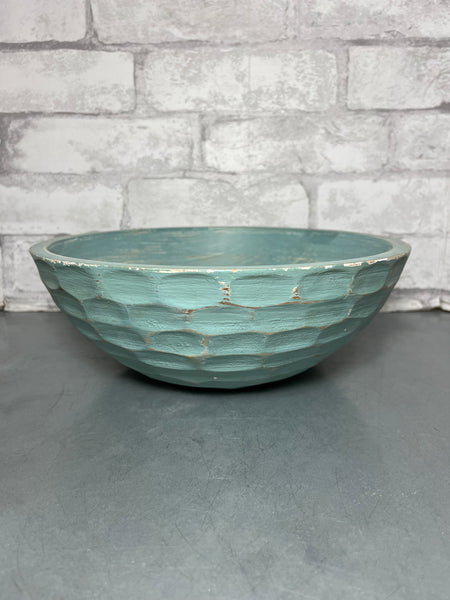 Decorative Teal Wooden Bowl