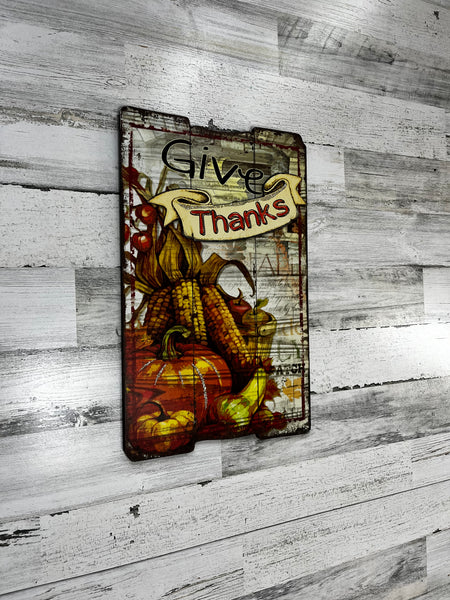 Give Thanks Hanging Sign