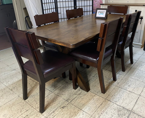 Rustic Dining Table & 6 Chairs