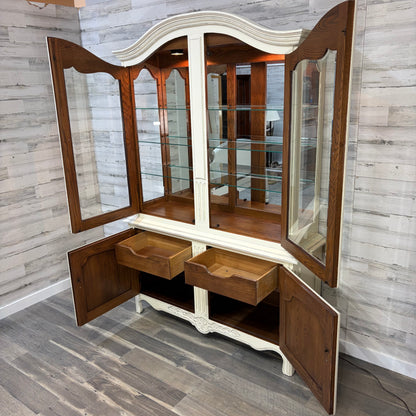 Cream 2pc China Hutch