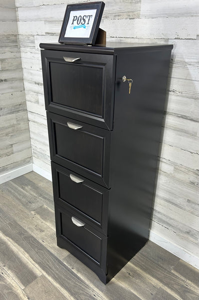 Black Locking File Cabinet