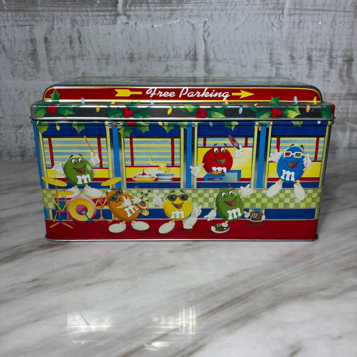 Vintage 1996 M&M's Christmas Series Diner #4 Limited Edition Canister