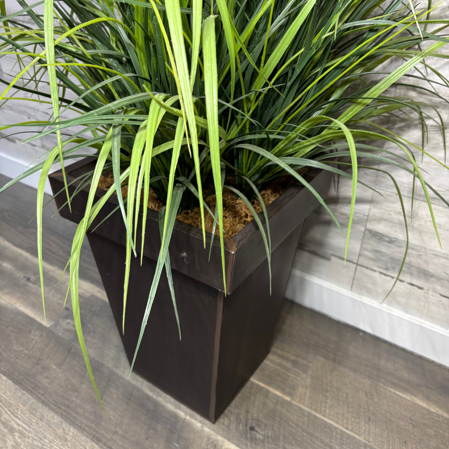 Large Faux Grass Potted Plant