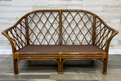 Vintage Rattan Bamboo Loveseat