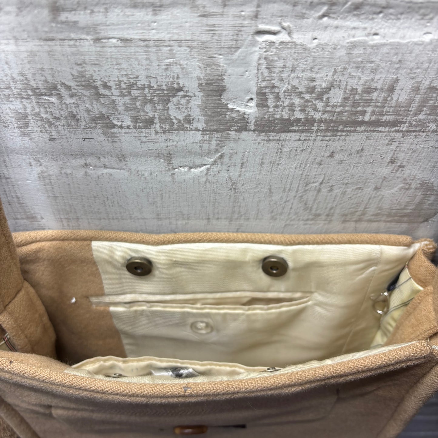 Vintage Tan Camel Hair Crossbody Bag