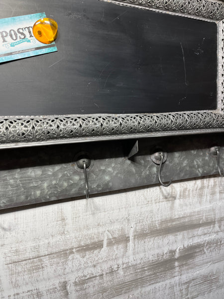 Hanging Galvanized Metal Chalkboard With Hooks