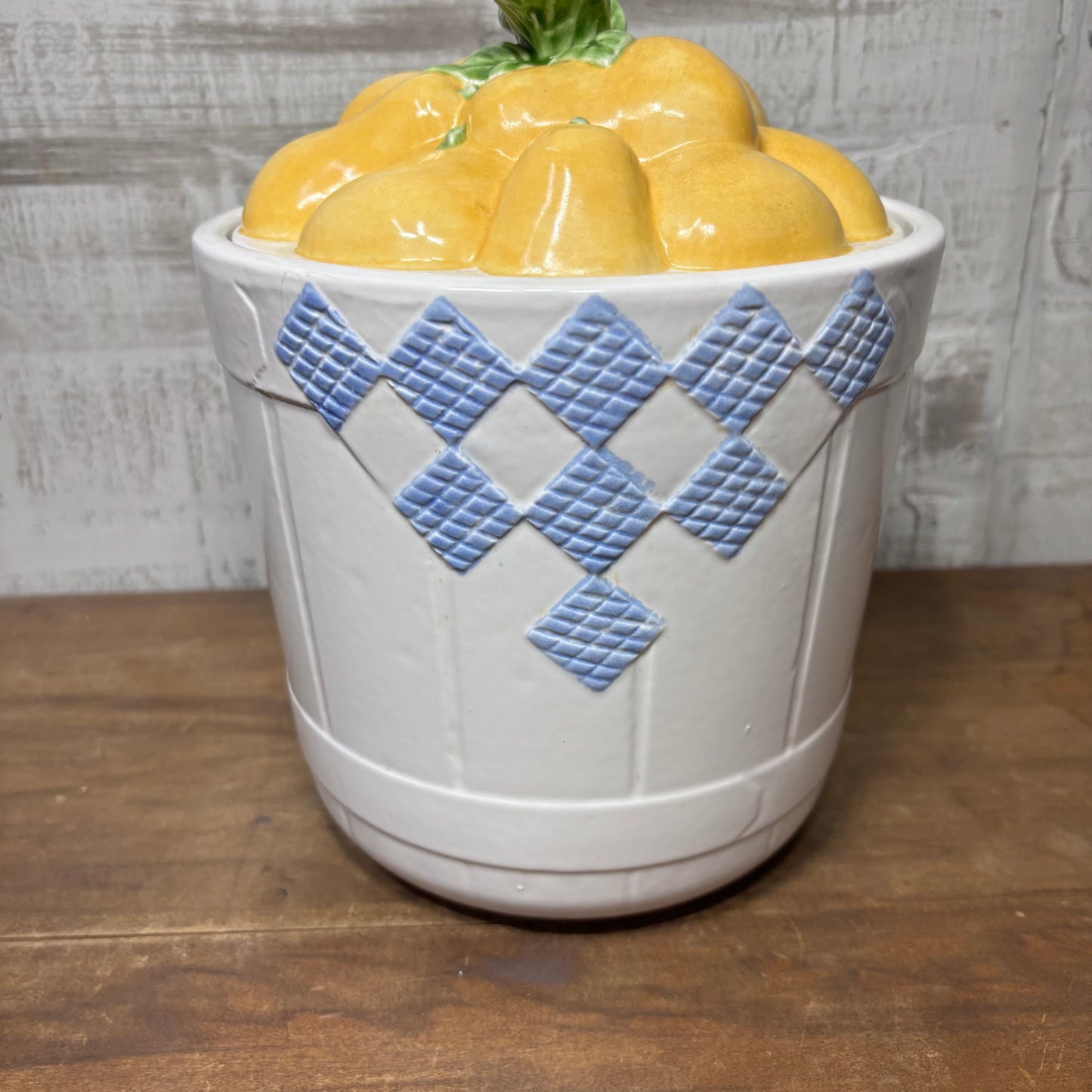 Vintage Treasure Craft Hopscotch Fruit Ceramic Pear Canister
