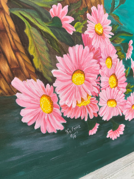 Pink Flower Bouquet Painting