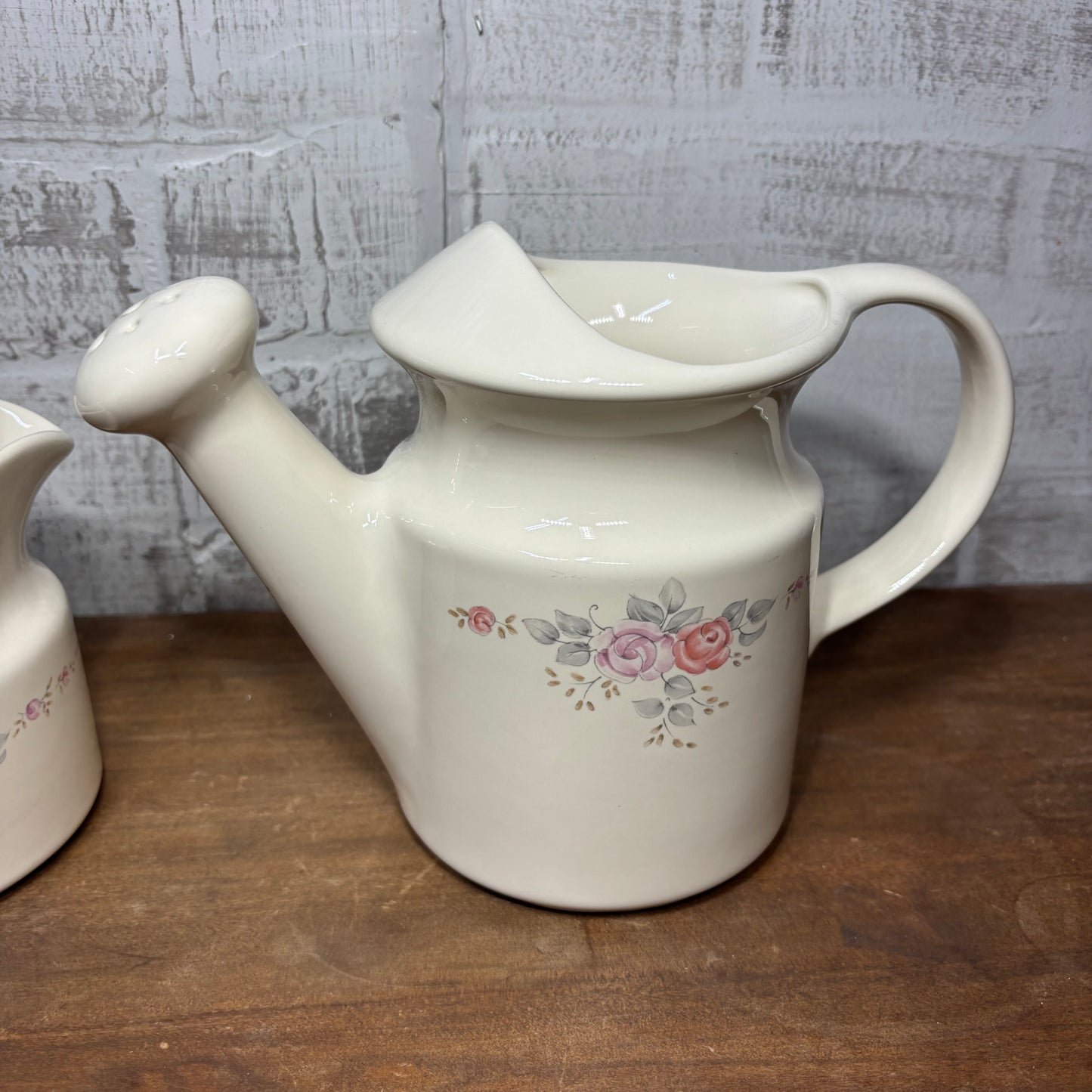 Vintage Pfaltzgraff Trousseau Water Can/ Creamer Pitcher Set
