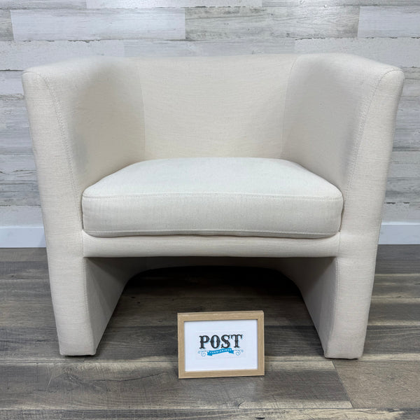 White Barrel Accent Chair