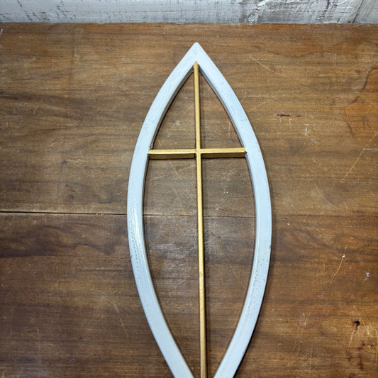 White Metal Ichthys Jesus Fish Wall Decor