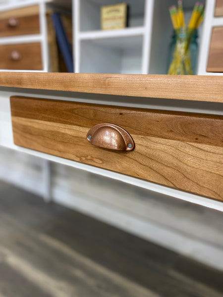 White & Natural Wood Desk