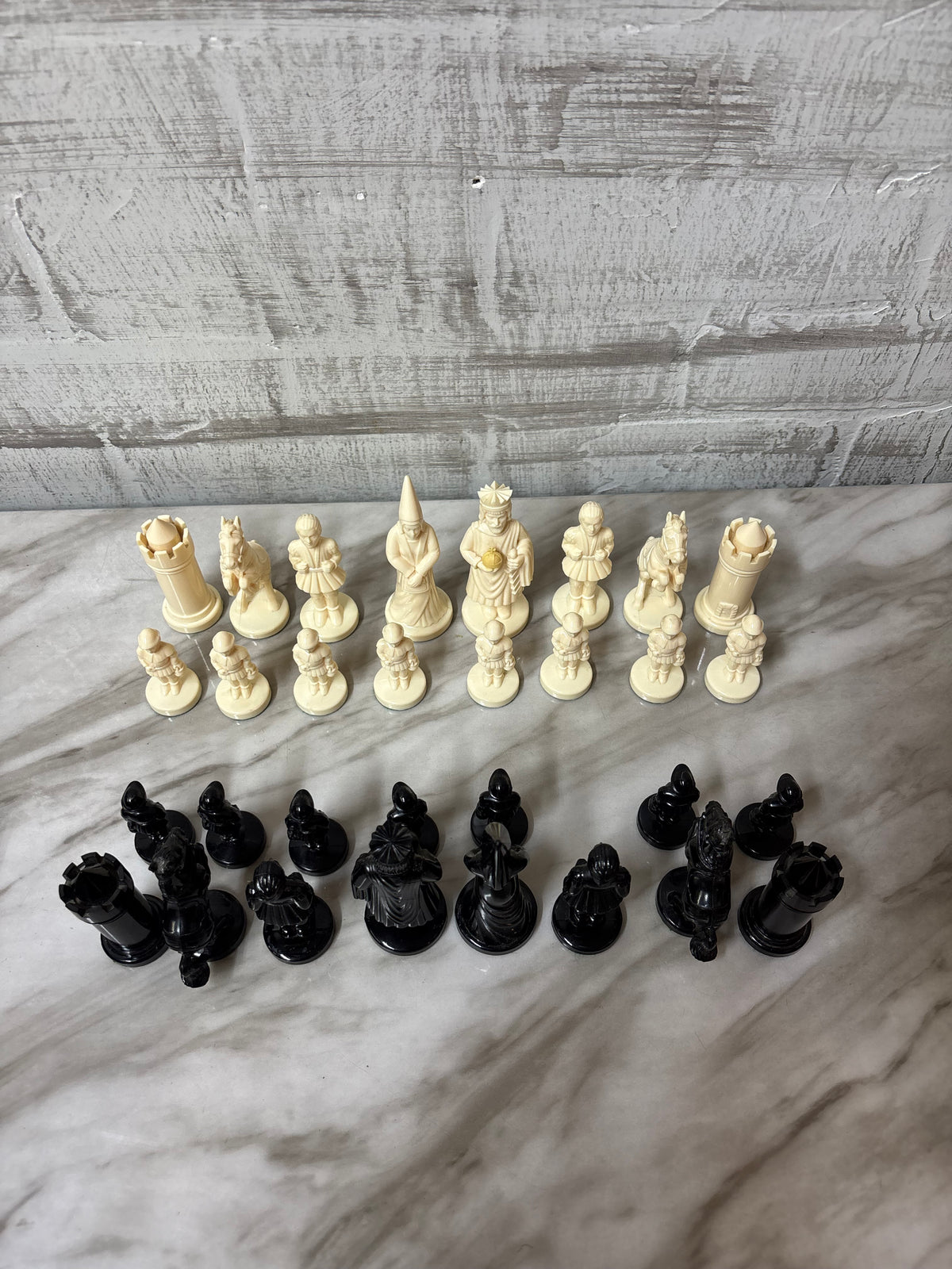 Vintage Historical Chess Set "King Arthur" Chessmen