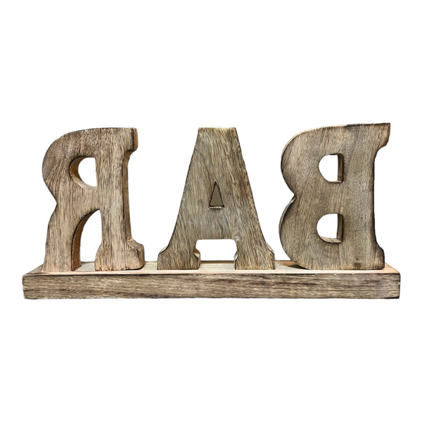 “Bar” Wooden Sign