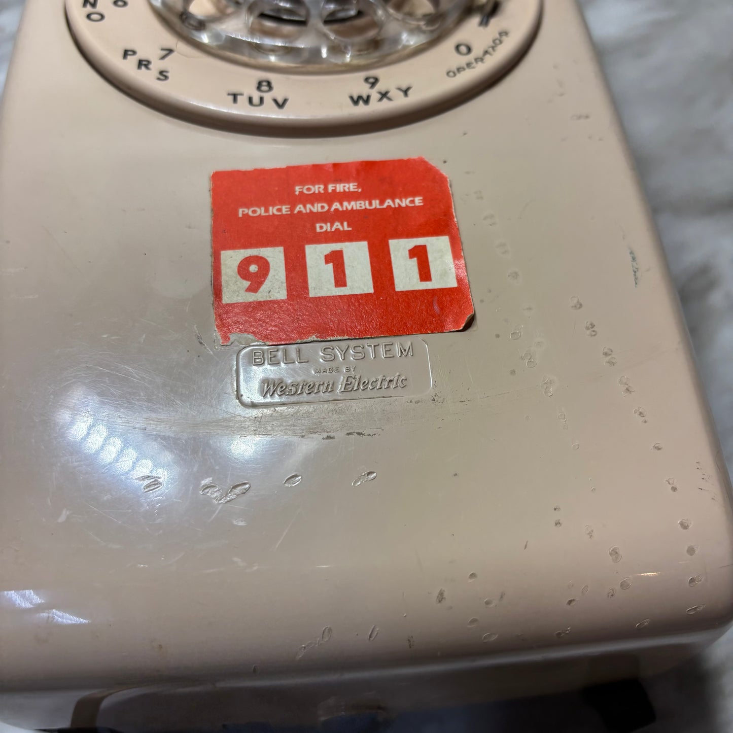Vintage Beige Western Electric Model Rotary Wall-Mount Telephone