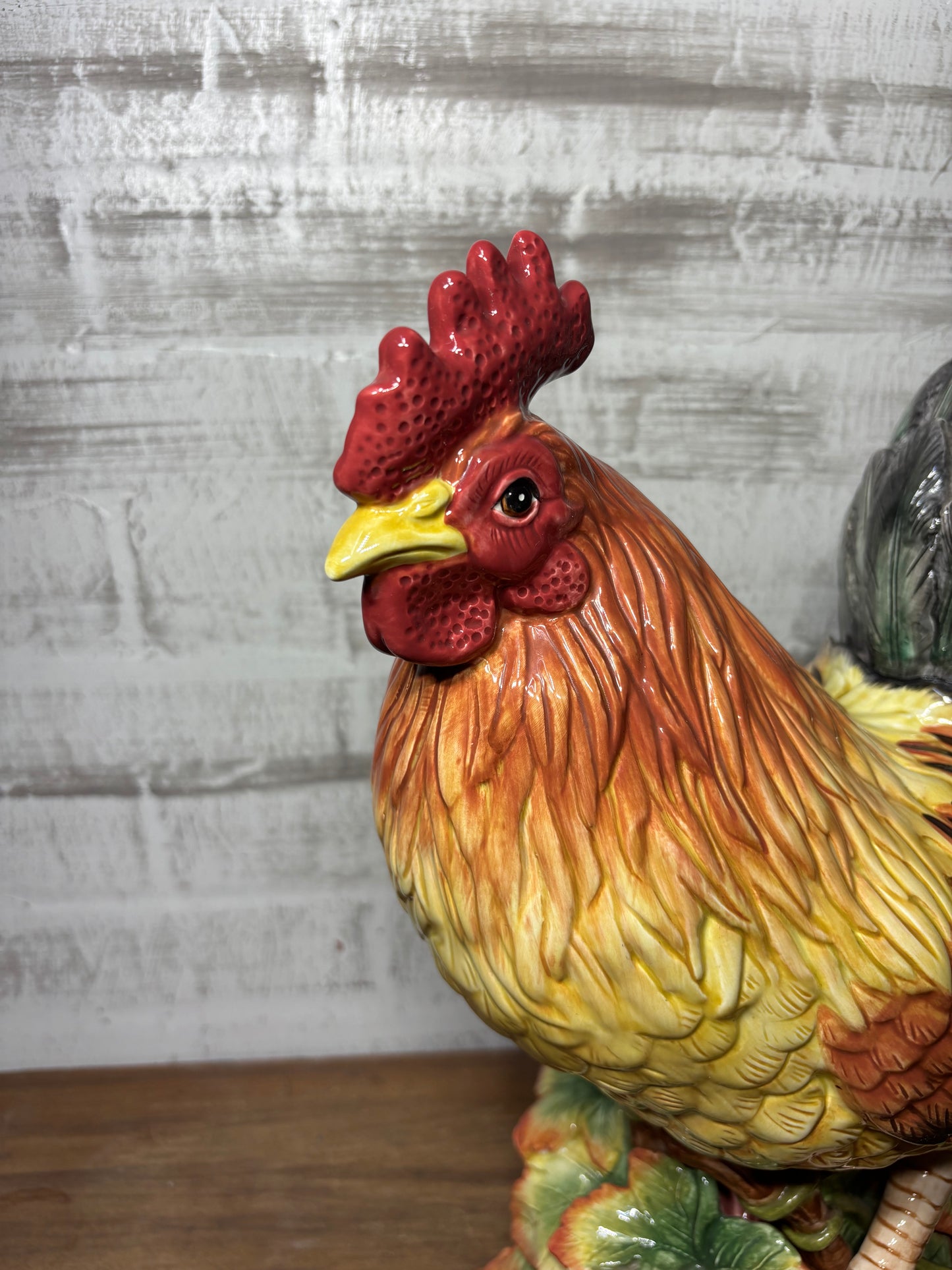 Fitz And Floyd Ceramic Rooster On Fruit