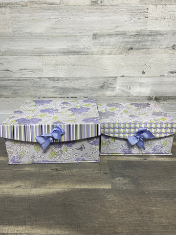 Purple Floral Gift Box Set Of 2