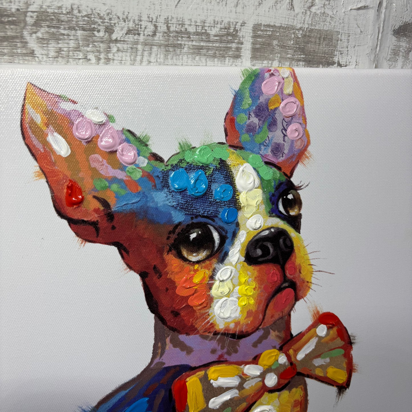 French Bulldog/ Boston Terrier Colorful Canvas Art