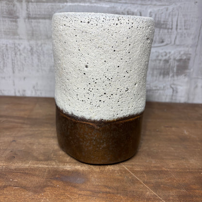 Small Texture Ceramic Bronze Two Tone Candle Holder